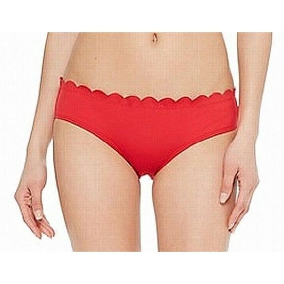 Kate Spade Scalloped Edge Hipster Bikini Bottom Size XL Rosa Red NEW - Picture 1 of 5